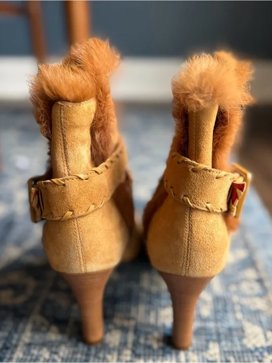 ANTONIO MELANI | Pine Suede | Ankle Boots with Fur Trim | 7.5 - Picture 3 of 11